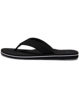 The Quiksilver Mens Molokai Layback Textured Flip Flops in Black, White & Black