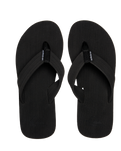 The Quiksilver Mens Molokai Layback Textured Flip Flops in Black, White & Black