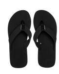 The Quiksilver Mens Molokai Layback Textured Flip Flops in Black, White & Black