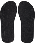 The Quiksilver Mens Molokai Layback Textured Flip Flops in Black, White & Black