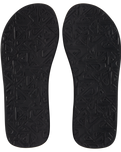 The Quiksilver Mens Molokai Layback Textured Flip Flops in Black, White & Black