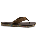 The Quiksilver Mens Carver Suede Recycled Flip Flops in Brown