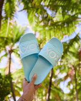 Slippy II Sliders in Tanger Turquoise