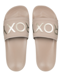The Roxy Womens Slippy II Sliders in Taupe
