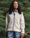 The Passenger Womens Fairbanks 2.0 Full Zip Fleece Jacket in Oatmeal
