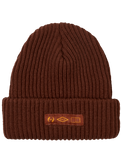 The RVCA Mens Stacked Beanie in Red Earth