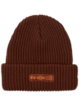 The RVCA Mens Stacked Beanie in Red Earth