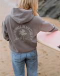 Cornwall Palm Faded Hoodie in Faded Grey