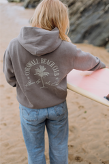 Cornwall Palm Faded Hoodie in Faded Grey