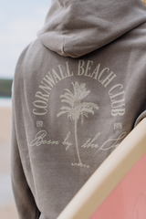 Cornwall Palm Faded Hoodie in Faded Grey