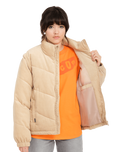 The Volcom Womens Cord'n Puff Jacket in Khaki