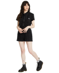 The Volcom Asphalt Jumpsuit in Black Marble Wash | Available at Anns Cottage