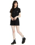 The Volcom Asphalt Jumpsuit in Black Marble Wash | Available at Anns Cottage