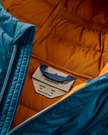 Ashland Down Jacket in Retro Orange & Tidal Blue