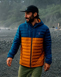 Ashland Down Jacket in Retro Orange & Tidal Blue