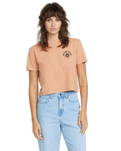 The Volcom Dial Crop T-Shirt in Sand Brown | Available at Anns Cottage