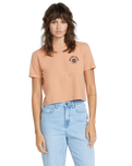 The Volcom Dial Crop T-Shirt in Sand Brown | Available at Anns Cottage
