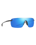 The Maui Jim Pālulu Polarised Shield Sunglasses in Matte Black & Neutral Grey