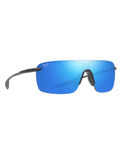 The Maui Jim Pālulu Polarised Shield Sunglasses in Matte Black & Neutral Grey