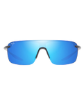 The Maui Jim Pālulu Polarised Shield Sunglasses in Matte Black & Neutral Grey