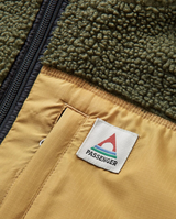 The Passenger Mens Born Explorer Polar-Lined Sherpa Fleece Jacket in Khaki Green