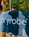 Organic Beach Towel in Blue Black Camouflage