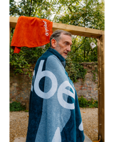 Organic Beach Towel in Blue Black Camouflage