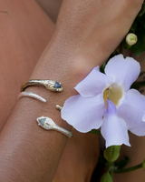 The Bahgsu Jewels Serpent Cuff in Gold Plated Brass