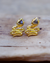 Serpent Studs in 22kt Gold Vermiel