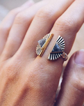 The Bahgsu Jewels Shape Shift Ring in Silver Two Tone Brass
