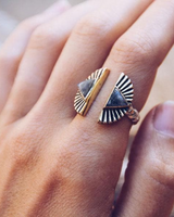 The Bahgsu Jewels Shape Shift Ring in Silver Two Tone Brass