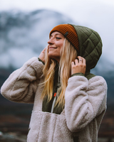 Beaumont 1/2 Zip Sherpa Fleece Jacket in Vintage White