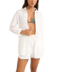 Textured Overswim Shirt in Off White