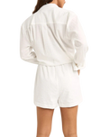 Textured Overswim Shorts in Off White