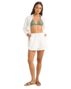 Textured Overswim Shorts in Off White