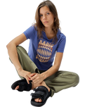 Interupted Vintage Crop T-Shirt in Cobolt
