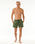 The Rip Curl Mens Offset Volley Shorts in Dark Olive