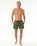 The Rip Curl Mens Offset Volley Shorts in Dark Olive