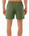 The Rip Curl Mens Offset Volley Shorts in Dark Olive