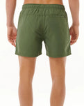 The Rip Curl Mens Offset Volley Shorts in Dark Olive