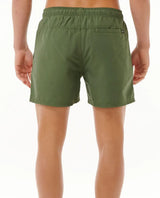 The Rip Curl Mens Offset Volley Shorts in Dark Olive