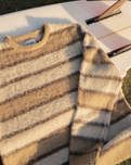 Mohair Striped Jumper in Bark