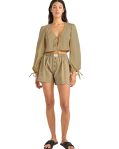 Desi Blouson Top in Sage