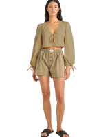 Desi Blouson Top in Sage