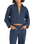 Pinstripe Cropped Jacket in Indigo