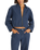 Pinstripe Cropped Jacket in Indigo