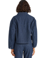 Pinstripe Cropped Jacket in Indigo