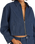 Pinstripe Cropped Jacket in Indigo
