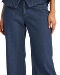 Pinstripe Trousers in Indigo