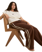The Rhythm Womens Contrast Track Joggers in Brown